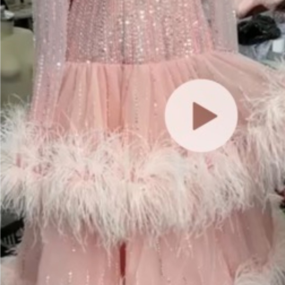 Pink Sequin and Feather Dress